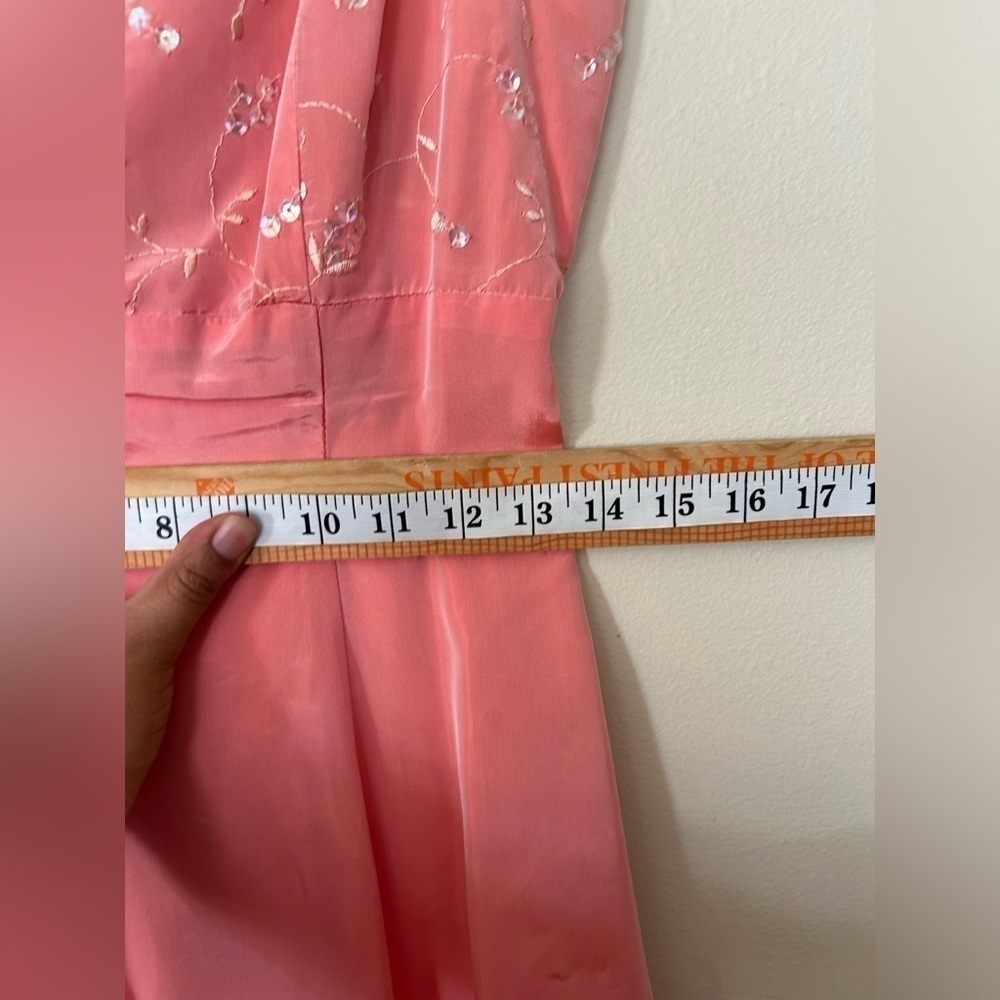 VTG Y2K BE SMART SLEEVELESS SPARKLE TIE AND SKARF MAXI DRES 5/6 HOCO Homecoming - Picture 9 of 15